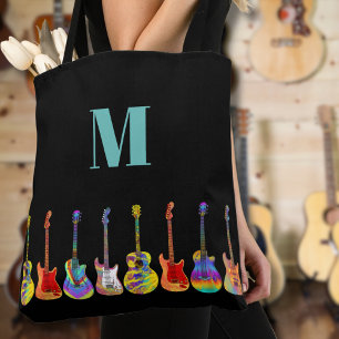 Tote Bag Monogramme de guitare coloré