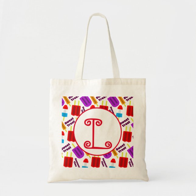 Tote Bag Monogramme de la barre de jus congelée en été (Devant)