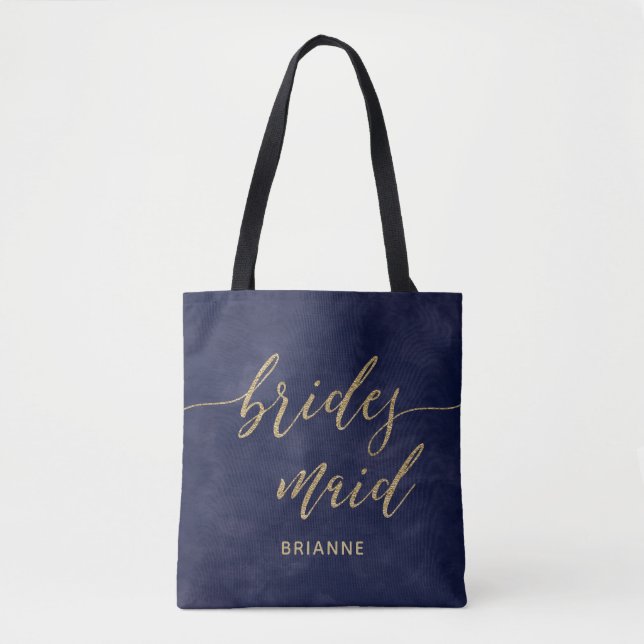 Tote Bag Monogramme de la servante marine simple Aquarelle  (Devant)
