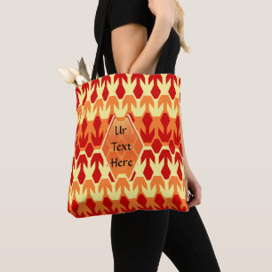 Tote Bag Monogramme de navire rouge et de flèche jaune