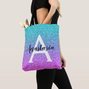 Tote Bag Monogramme de Parties scintillant violet Ombre Pin