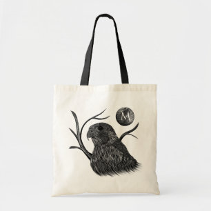Tote Bag Monogramme de Pleine lune de faucon