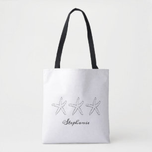 Tote Bag Monogramme de poisson d'eau douce Noir blanc joli
