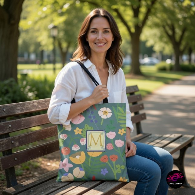 Tote Bag Monogramme de printemps (Garden vibes on the go.)
