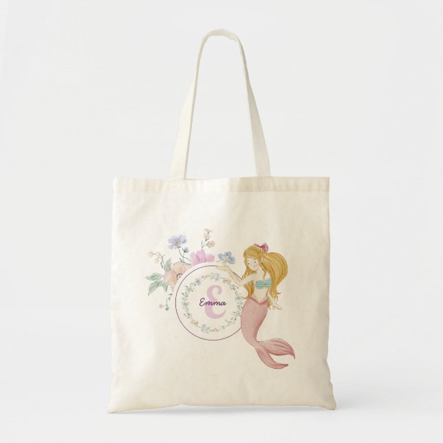 Tote Bag Monogramme de sirènes lunaires (Devant)