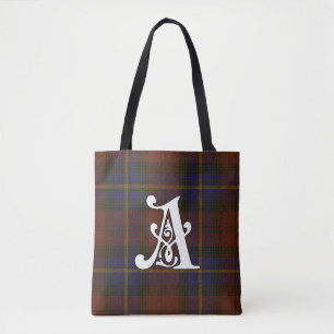 Tote Bag Monogramme de tartan de clan d'Aitken