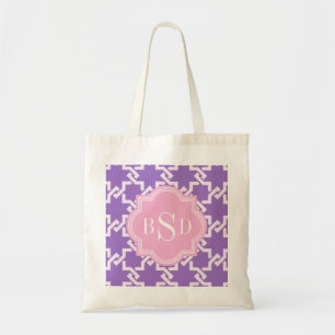 Tote Bag Monogramme de verrouillage de motif de pourpre