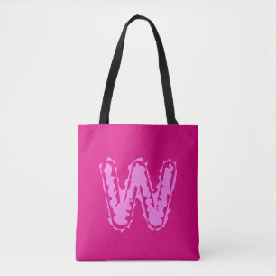 Tote Bag Monogramme déplaisant rose sur rose