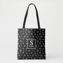 Tote Bag Monogramme des motifs noires de Noël