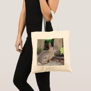 Tote Bag Monogramme du jardin photo de lapin