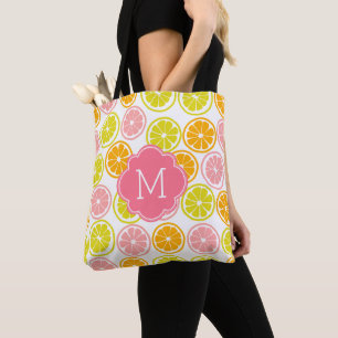 Tote Bag Monogramme du Motif d'agrumes mûrs