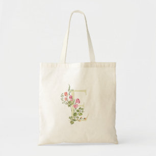 Tote Bag monogramme E cadeau floral mariage Shower de maria