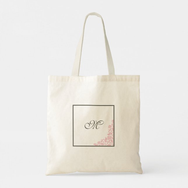 Tote Bag Monogramme en dentelle rose de la servante de Brid (Dos)