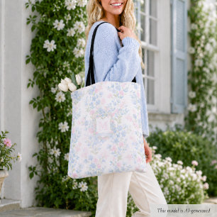 Tote Bag Monogramme Floral Élégant