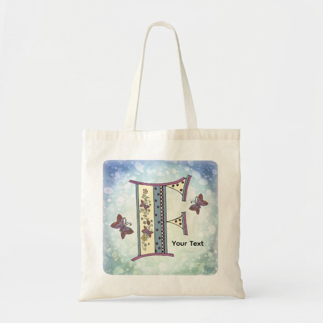 Tote Bag Monogramme floral F (Devant)