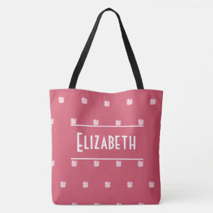 Tote Bag Monogramme floral mignon rose vif mode