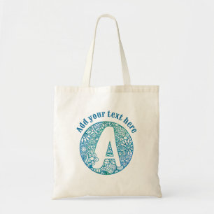 Tote Bag Monogramme floral personnalisé, de A à Z