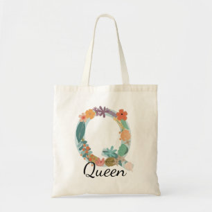 Tote Bag Monogramme Floral Personnalisé Nom Botanique