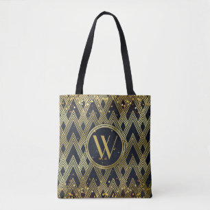 Tote Bag Monogramme géométrique Motif Art Déco Gatsby Gl