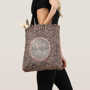 Tote Bag Monogramme Glittery Chic Leopard