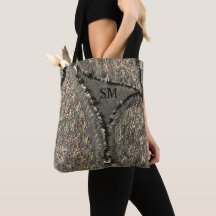 Monogramme gris imprimé lin à motifs floraux look