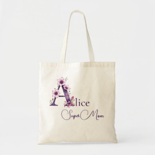 Tote Bag Monogramme Initial + Nom Super Maman