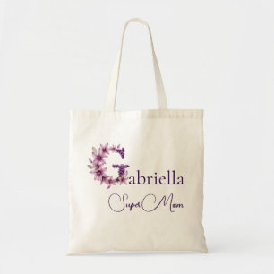 Tote Bag Monogramme Initial + Nom Super Maman