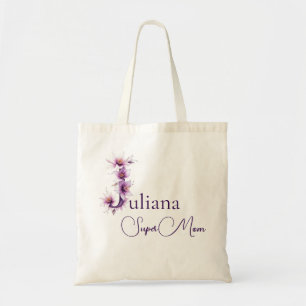 Tote Bag Monogramme Initial + Nom Super Maman