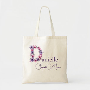 Tote Bag Monogramme Initial + Nom Super Maman