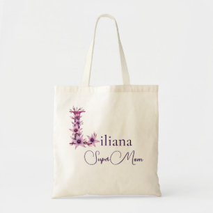 Tote Bag Monogramme Initial + Nom Super Maman