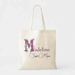 Tote Bag Monogramme Initial + Nom Super Maman