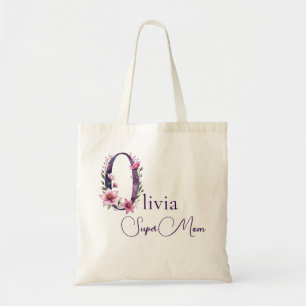 Tote Bag Monogramme Initial + Nom Super Maman