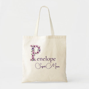 Tote Bag Monogramme Initial + Nom Super Maman