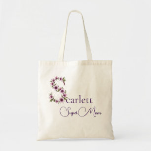 Tote Bag Monogramme Initial + Nom Super Maman