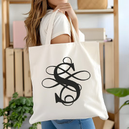 Tote Bag Monogramme initial tourbillonnant