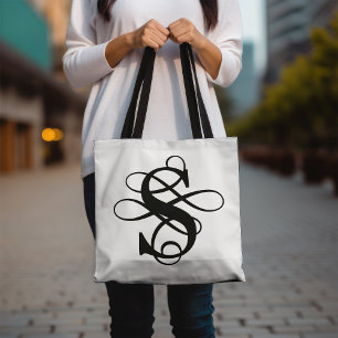 Tote Bag Monogramme initial tourbillonnant