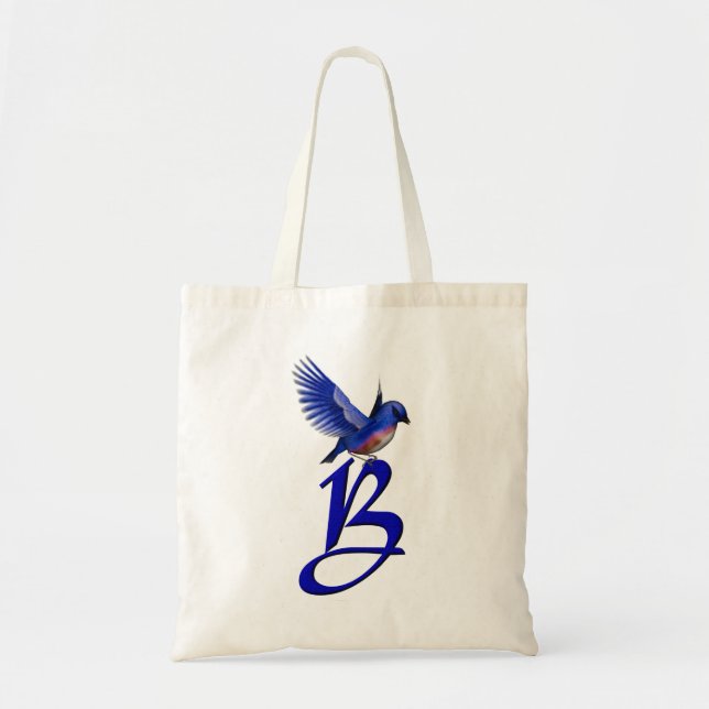 Tote Bag Monogramme initiale B Bluebird (Devant)