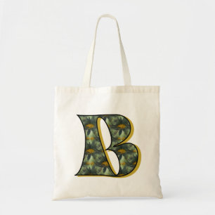 Tote Bag Monogramme initiale B Marguerite