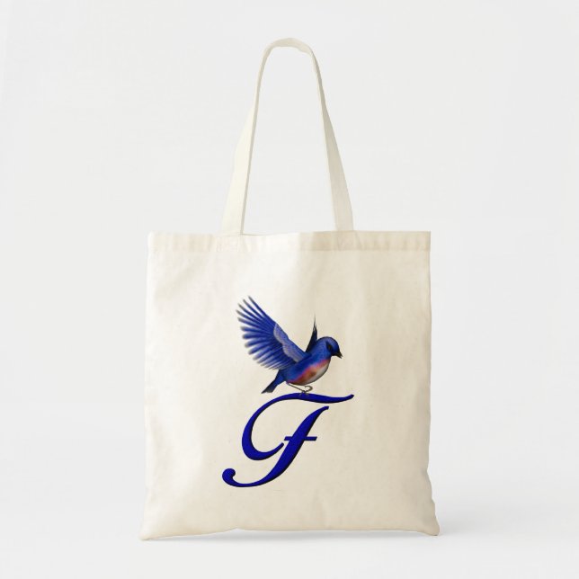 Tote Bag Monogramme initiale F Bluebird (Devant)