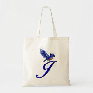 Tote Bag Monogramme initiale J Bluebird