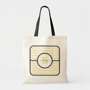 Tote Bag Monogramme jaune de Chevron