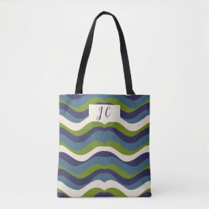 Tote Bag Monogramme l Tavy Retro Stripes,