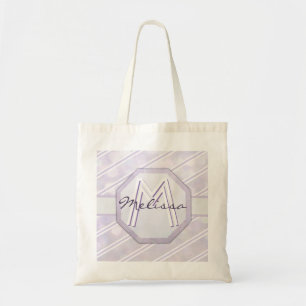 Tote Bag Monogramme moderne en bandes