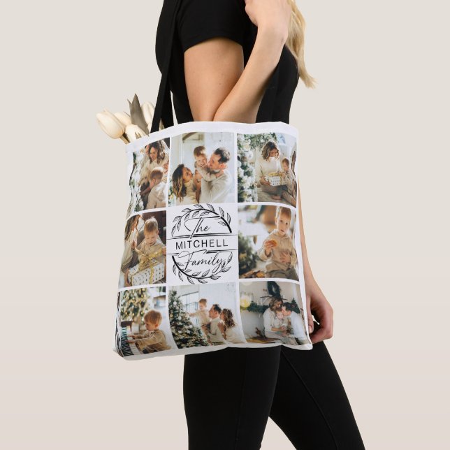 Tote Bag Monogramme moderne et collage photo Tot personnali (De près)