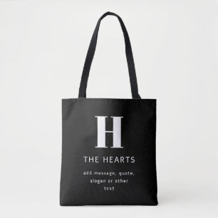 Tote Bag Monogramme moderne modifiable Nom et message Noi