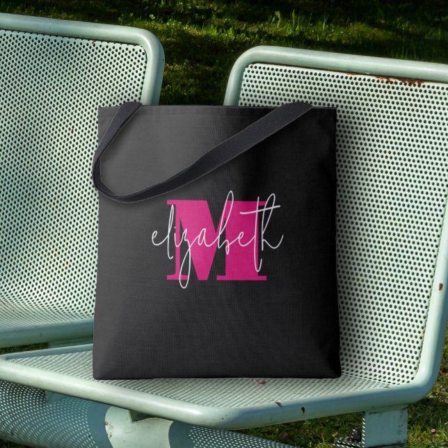 Tote Bag Monogramme moderne Nom personnalisé (Custom Tote Bag by PartyInvitationShop.com)