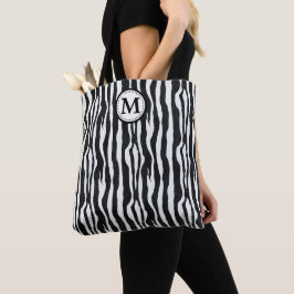 Tote Bag Monogramme Motif d'impression Zebra