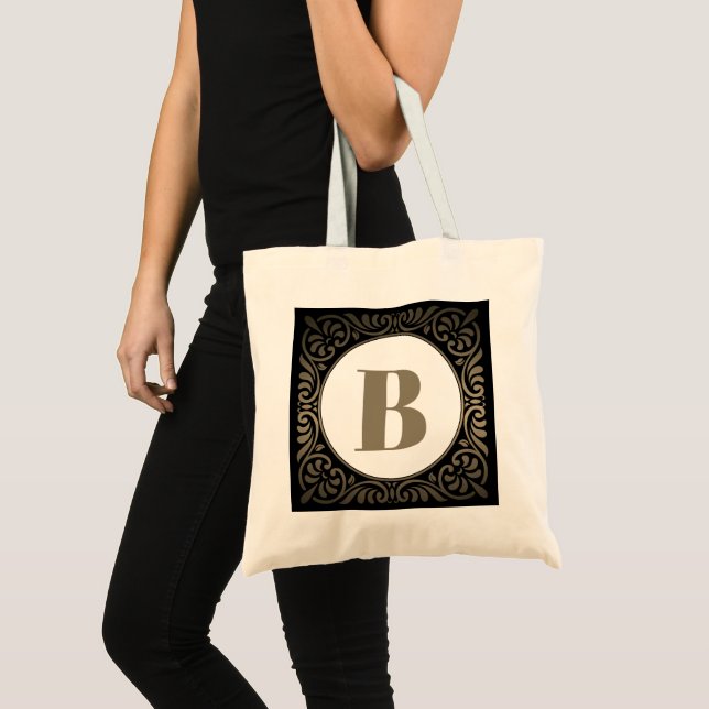 Tote Bag Monogramme Noir (Devant (produit))