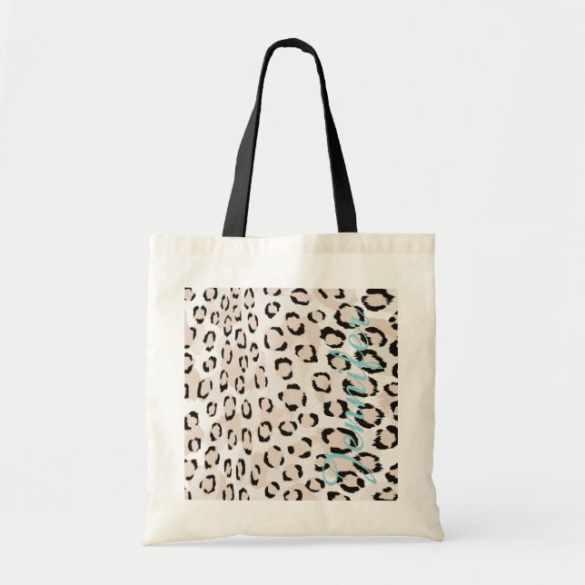 Tote Bag Monogramme noir et blanc chic d'impression de (Devant)