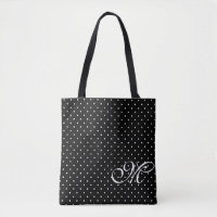 Monogramme noir et blanc de point Polka